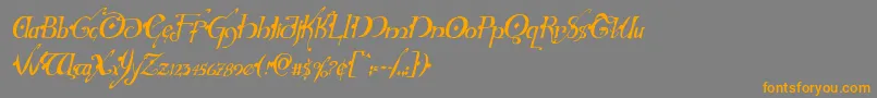 Hollyjinglesolidcondital Font – Orange Fonts on Gray Background