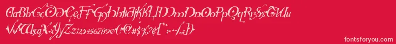 Hollyjinglesolidcondital Font – Pink Fonts on Red Background