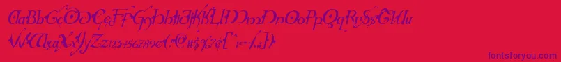 Hollyjinglesolidcondital Font – Purple Fonts on Red Background