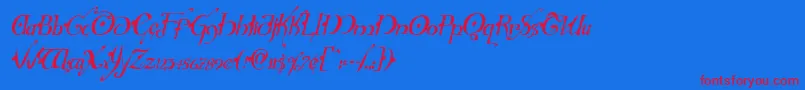 Hollyjinglesolidcondital Font – Red Fonts on Blue Background