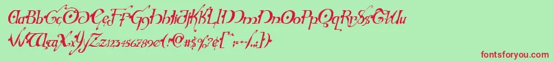 Hollyjinglesolidcondital Font – Red Fonts on Green Background