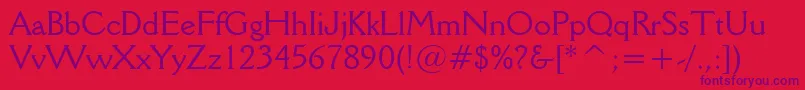 DellaRobbiaBt Font – Purple Fonts on Red Background