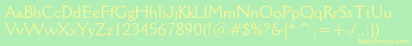 DellaRobbiaBt Font – Yellow Fonts on Green Background