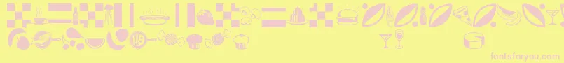 Pffood Font – Pink Fonts on Yellow Background