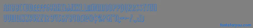 フォントZollern3D – 灰色の背景に青い文字