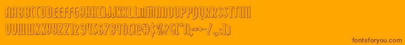 Fonte Zollern3D – fontes marrons em um fundo laranja