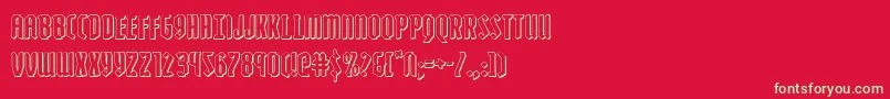 Шрифт Zollern3D – зелёные шрифты на красном фоне