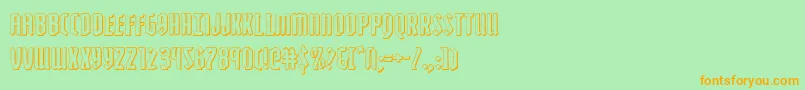 Zollern3D Font – Orange Fonts on Green Background