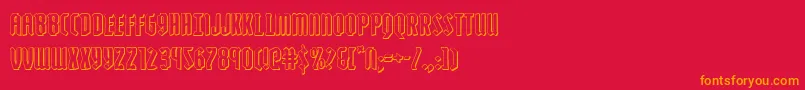 Zollern3D Font – Orange Fonts on Red Background