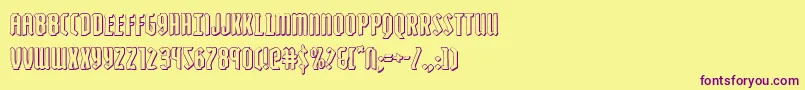Zollern3D-Schriftart – Violette Schriften auf gelbem Hintergrund