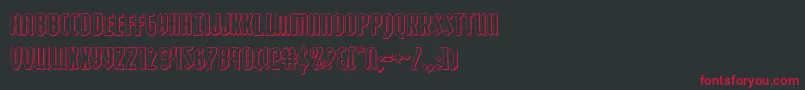 フォントZollern3D – 黒い背景に赤い文字