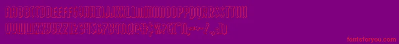 フォントZollern3D – 紫の背景に赤い文字