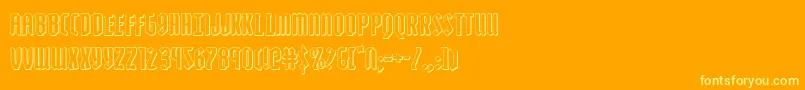 Шрифт Zollern3D – жёлтые шрифты на оранжевом фоне