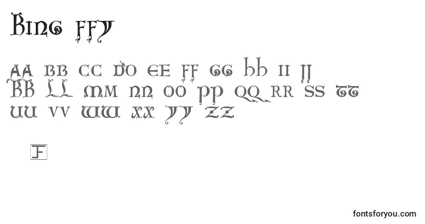 Schriftart King ffy – Alphabet, Zahlen, spezielle Symbole