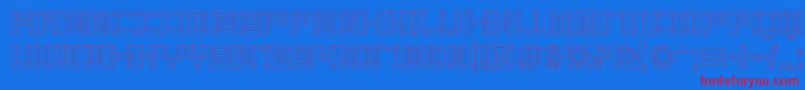 Karnivbl Font – Red Fonts on Blue Background