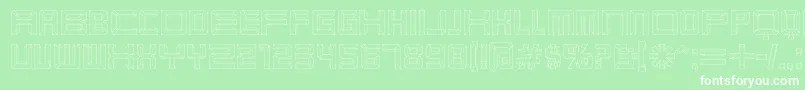 Czcionka Karnivbl – białe czcionki na zielonym tle