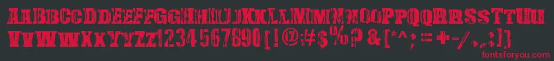 DamagedSerif Font – Red Fonts on Black Background