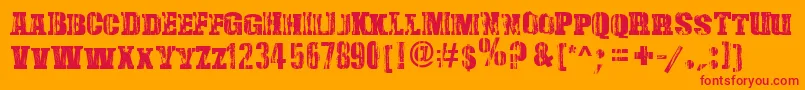 DamagedSerif Font – Red Fonts on Orange Background