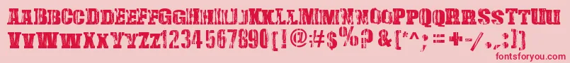 DamagedSerif Font – Red Fonts on Pink Background