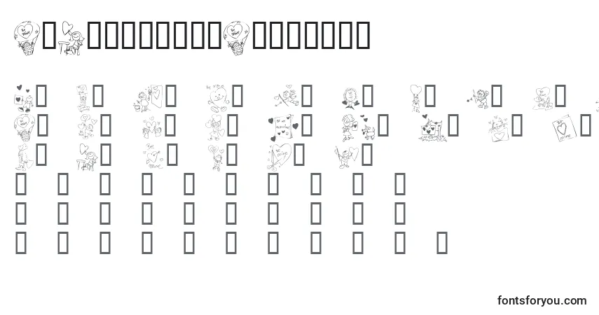 Czcionka KrValentineKids2006 – alfabet, cyfry, specjalne znaki