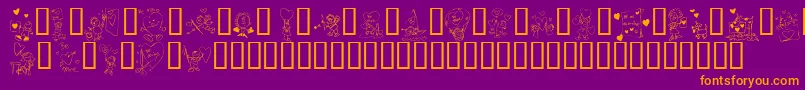 KrValentineKids2006 Font – Orange Fonts on Purple Background