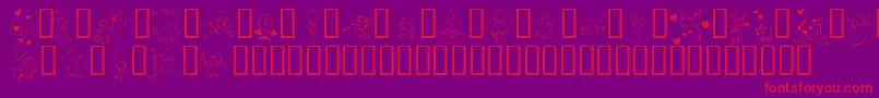 KrValentineKids2006 Font – Red Fonts on Purple Background