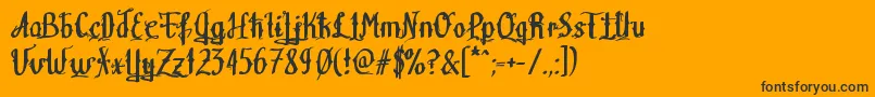 Teitheas Font – Black Fonts on Orange Background