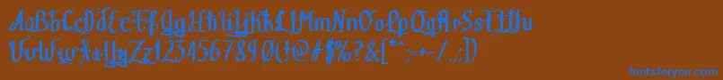 Teitheas Font – Blue Fonts on Brown Background