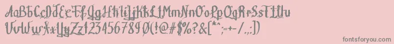 フォントTeitheas – ピンクの背景に灰色の文字