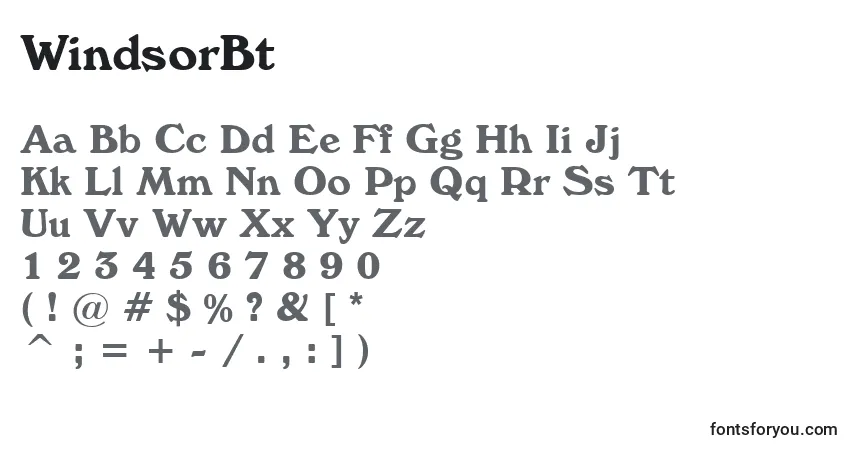WindsorBt font – alphabet, numbers, special characters