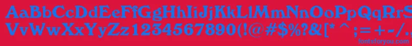 WindsorBt Font – Blue Fonts on Red Background