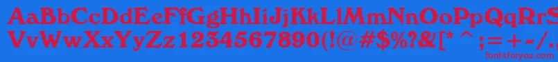 WindsorBt Font – Red Fonts on Blue Background