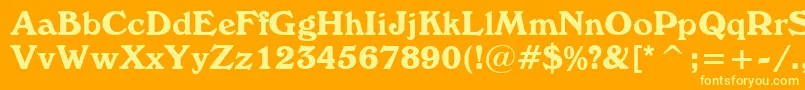 WindsorBt-Schriftart – Gelbe Schriften auf orangefarbenem Hintergrund