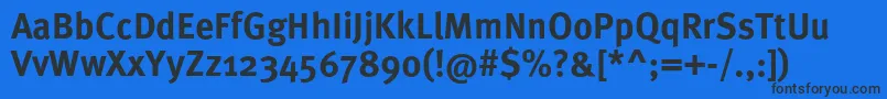 MetaproBold Font – Black Fonts on Blue Background