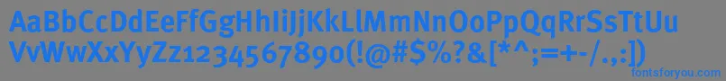 フォントMetaproBold – 灰色の背景に青い文字