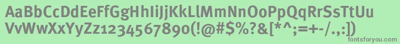 フォントMetaproBold – 緑の背景に灰色の文字