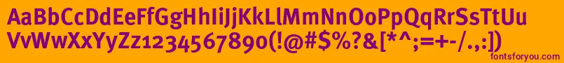 MetaproBold Font – Purple Fonts on Orange Background