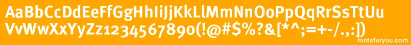 フォントMetaproBold – オレンジの背景に白い文字