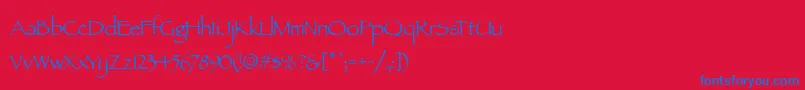 ParchmentMf Font – Blue Fonts on Red Background