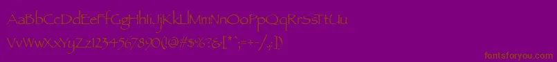 ParchmentMf Font – Brown Fonts on Purple Background