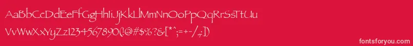 ParchmentMf Font – Pink Fonts on Red Background