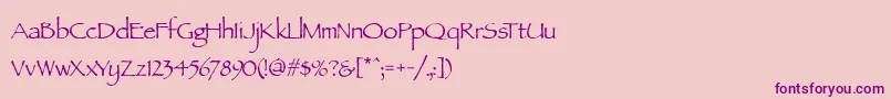 Weitere Informationen zur ParchmentMf-Schriftart ParchmentMf-Schriftart – Violette Schriften auf rosa Hintergrund
