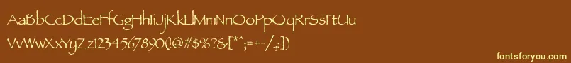 ParchmentMf Font – Yellow Fonts on Brown Background