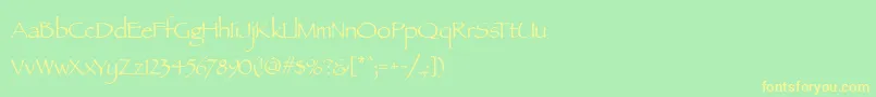 ParchmentMf Font – Yellow Fonts on Green Background