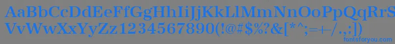 フォントUrwantiquatmed – 灰色の背景に青い文字