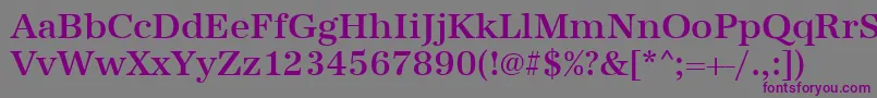 Urwantiquatmed-fontti – violetit fontit harmaalla taustalla