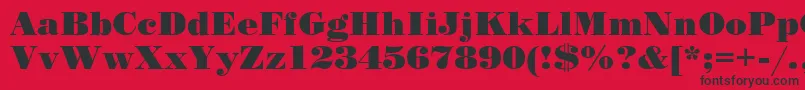 StandardPosterRegular Font – Black Fonts on Red Background