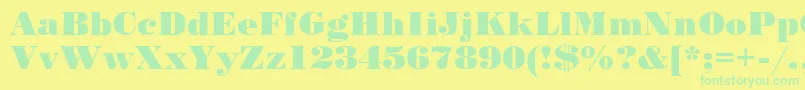 StandardPosterRegular Font – Green Fonts on Yellow Background