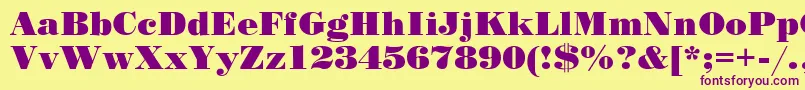 StandardPosterRegular Font – Purple Fonts on Yellow Background