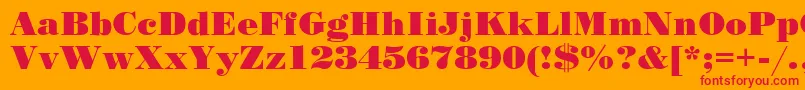 StandardPosterRegular Font – Red Fonts on Orange Background